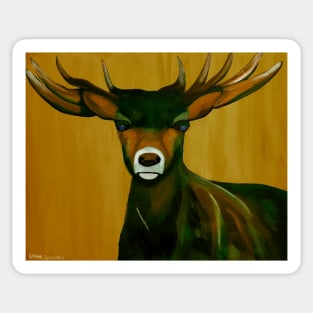 Vibrant ethereal brown stag buck deer cool Sticker